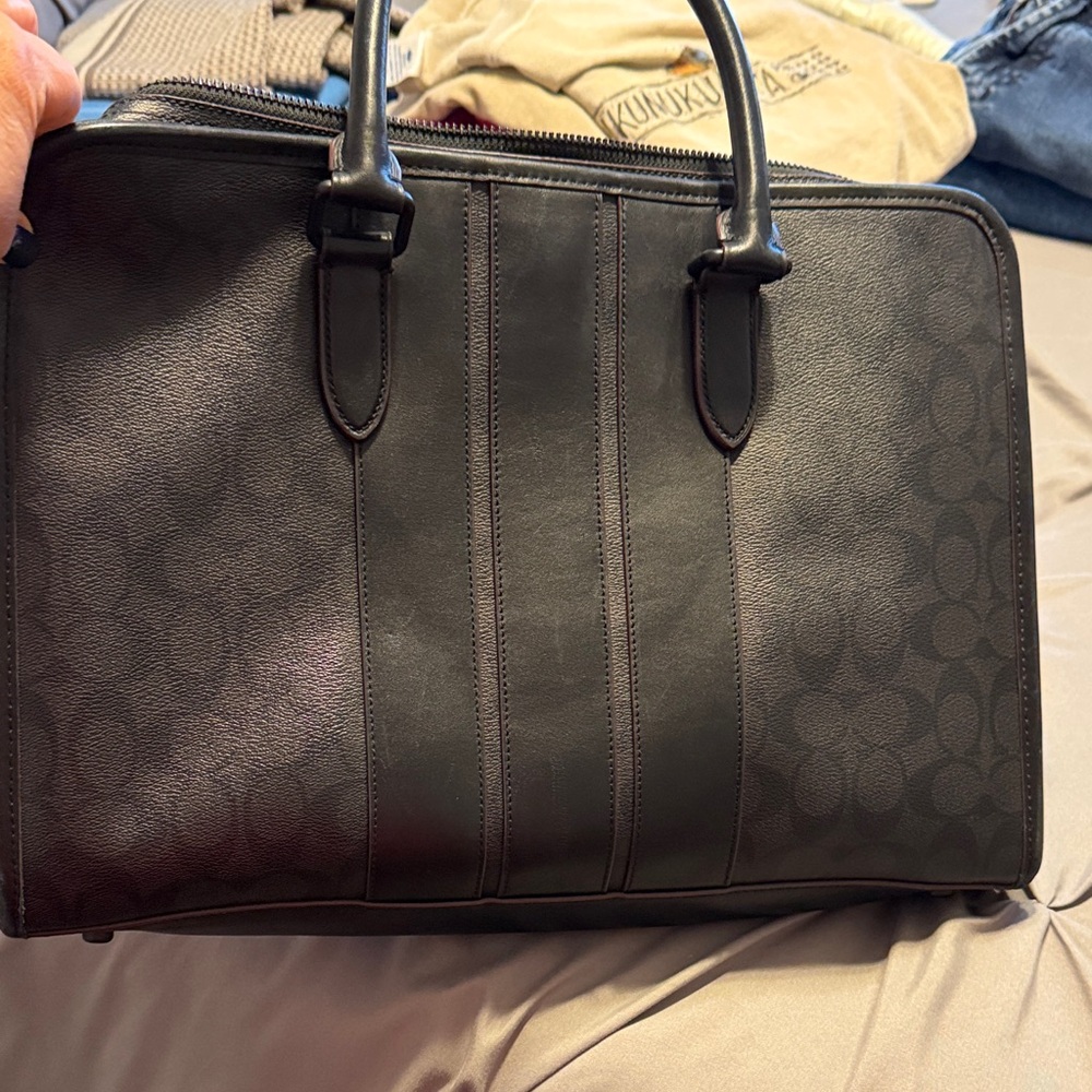 Coach Black and Brown Signature Briefcase - Picture 4 of 16